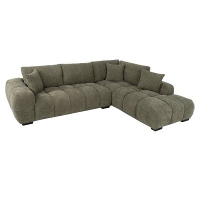 CORNER SOFA (RIGHT) COVEN HM3266.04R GREEN FABRIC 298x102-208x85Hcm.