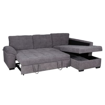 Sofa Bed Jade right corner dark grey color HM3144.02R 252x159x84h cm