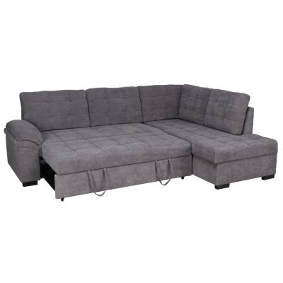 Sofa Bed Jade right corner dark grey color HM3144.02R 252x159x84h cm