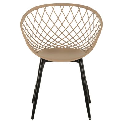 КРЕСЛО ARIADNE HM8001.23 КАПУЧИНО ПОЛИПРОПИЛЕН-ЧЕРНИ МЕТАЛНИ КРАКА 63x56x80Hсм.