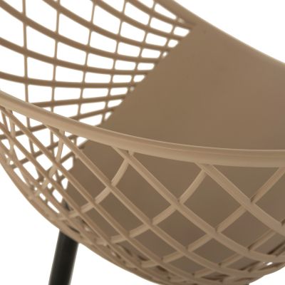 КРЕСЛО ARIADNE HM8001.23 КАПУЧИНО ПОЛИПРОПИЛЕН-ЧЕРНИ МЕТАЛНИ КРАКА 63x56x80Hсм.