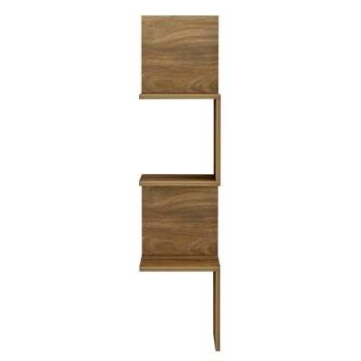 WALL CORNER SHELVES/BOOKCASE ILLUSION HM8935.11 MELAMINE IN DARK NATURAL 25x25x105,4Hcm.