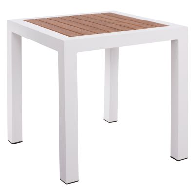 Aluminum Table HM5403.01 White with Polywood 45Χ45Χ45,5