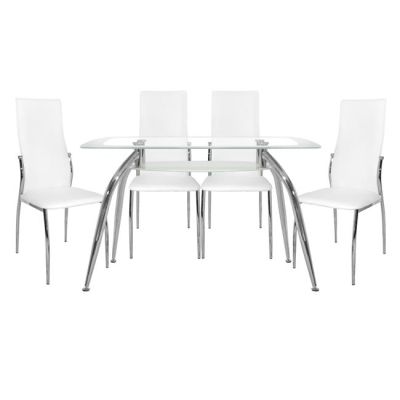 Set Dining Table 5 pieces Norris 120x75- Kim White HM10060.01