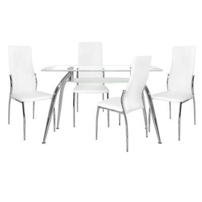 Set Dining Table 5 pieces Norris 120x75- Kim White HM10060.01