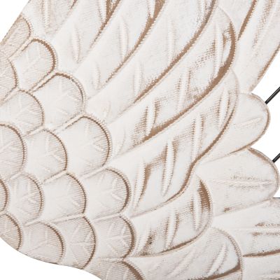 WALL DECORATION WINGS HM4223 MDF IN WHITE-BLACK METAL 39x1,5x92Hcm.