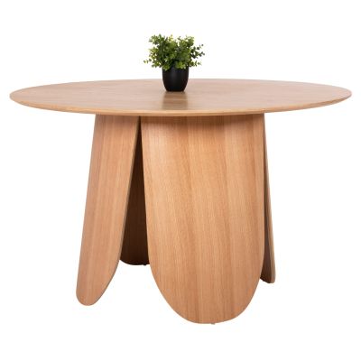 DINING ROUND TABLE DENTY HM9612.01 MDF WITH OAK VENEER-OAK COLOR Φ120x75Hcm.