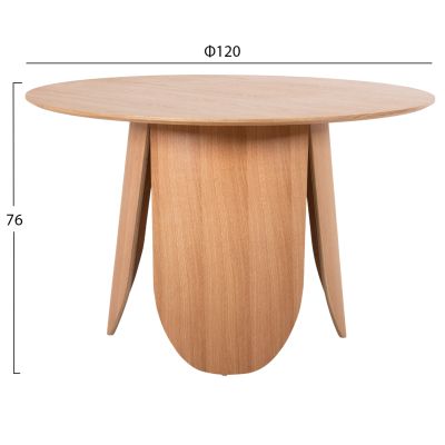 DINING ROUND TABLE DENTY HM9612.01 MDF WITH OAK VENEER-OAK COLOR Φ120x75Hcm.