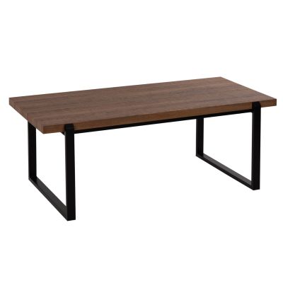 COFFEE TABLE SHABEN HM9585.04 MDF IN WALNUT TABLETOP-BLACK METAL BASE 120x56X45Hcm.