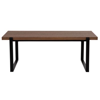 COFFEE TABLE SHABEN HM9585.04 MDF IN WALNUT TABLETOP-BLACK METAL BASE 120x56X45Hcm.