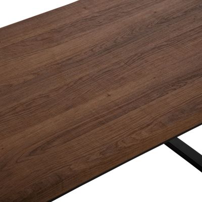 COFFEE TABLE SHABEN HM9585.04 MDF IN WALNUT TABLETOP-BLACK METAL BASE 120x56X45Hcm.