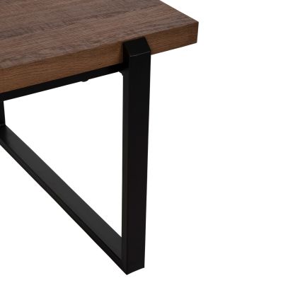 COFFEE TABLE SHABEN HM9585.04 MDF IN WALNUT TABLETOP-BLACK METAL BASE 120x56X45Hcm.