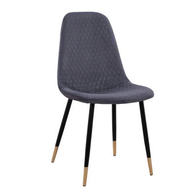 Стол Lucille HM8552.01 от Velvet Grey и метална рамка 45x56x81см