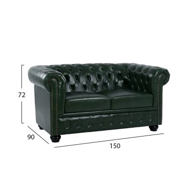 Диван 2 места T.Chesterfield HM3010.08 PU Cypress Green 150x90x72cm