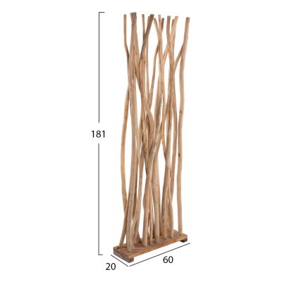 ROOM DIVIDER ΗΜ9371 TEAK BRANCH NATURAL 60x20x181H