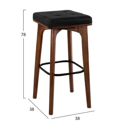 Stool Carrie Wooden without back Walnut frame HM11047.01 38x38x78 cm