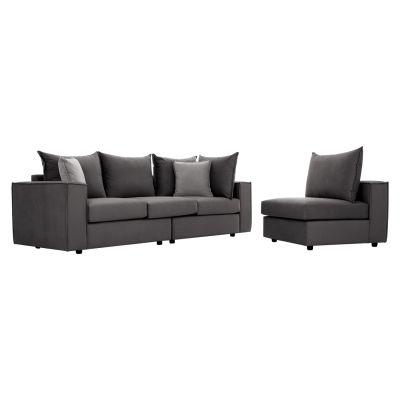 Corner Sofa “MONZA”, interchangeable, 3 pcs, grey