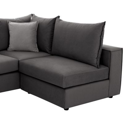 Corner Sofa “MONZA”, interchangeable, 3 pcs, grey