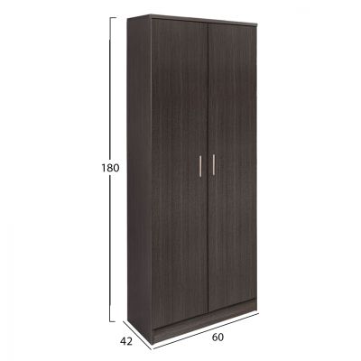 Wardrobe 2 Door with 3 Selves HM337.01 Zebrano 60x42x180