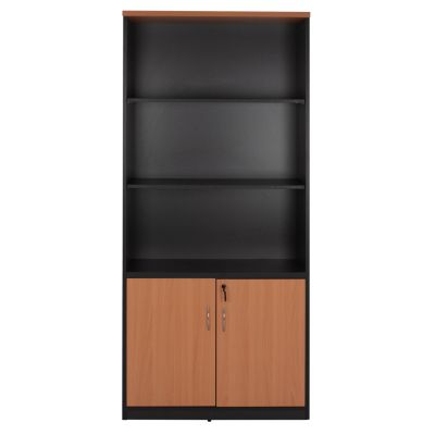 Professional office bookcase HM2014.01 oak color with 2 doors 80Χ40Χ180