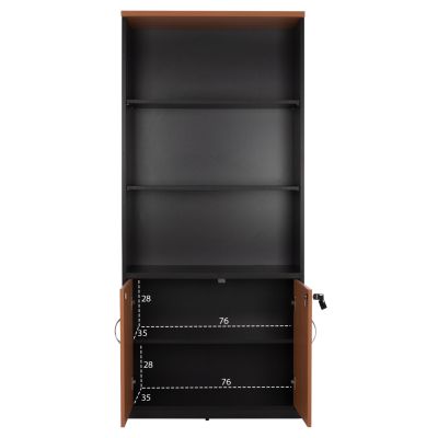 Professional office bookcase HM2014.01 oak color with 2 doors 80Χ40Χ180