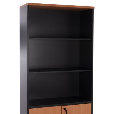 Professional office bookcase HM2014.01 oak color with 2 doors 80Χ40Χ180