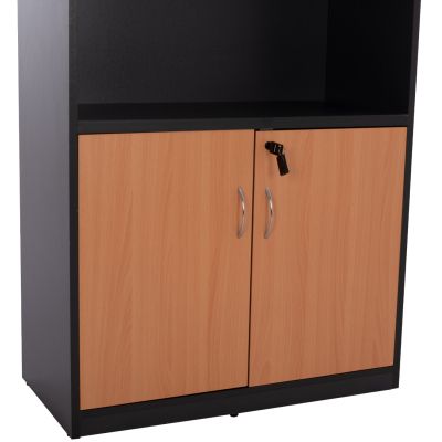 Professional office bookcase HM2014.01 oak color with 2 doors 80Χ40Χ180