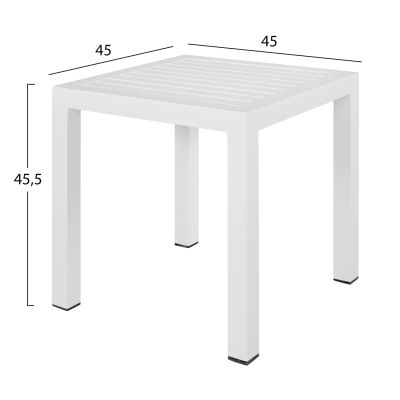 Aluminum Table HM5402.01 White 45x45x45,5 cm