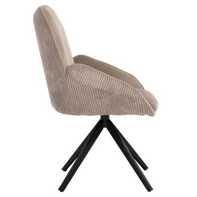 DINING ARMCHAIR SHAI HM9844.04 BEIGE FABRIC-BLACK METAL BASE 61x63x93Hcm.