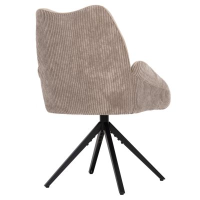 DINING ARMCHAIR SHAI HM9844.04 BEIGE FABRIC-BLACK METAL BASE 61x63x93Hcm.