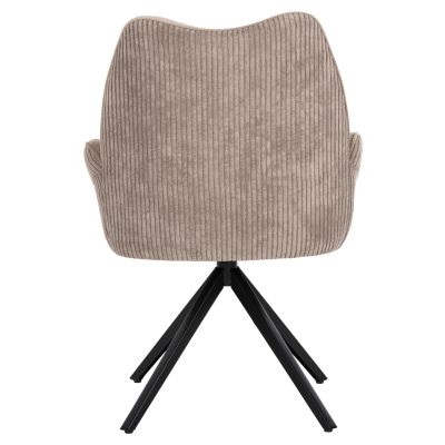 DINING ARMCHAIR SHAI HM9844.04 BEIGE FABRIC-BLACK METAL BASE 61x63x93Hcm.