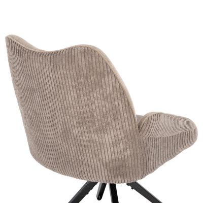 DINING ARMCHAIR SHAI HM9844.04 BEIGE FABRIC-BLACK METAL BASE 61x63x93Hcm.