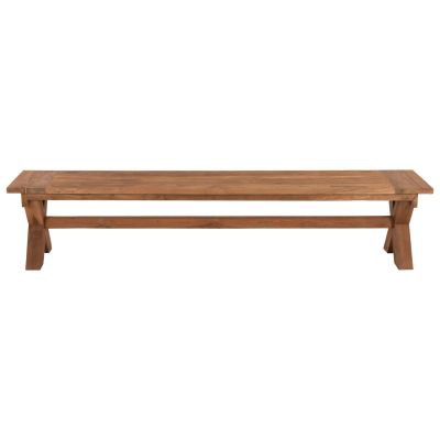 OUTDOOR BENCH HM9564 RECYCLED TEAK WOOD IN NATURAL COLOR 220x40x45Hcm.