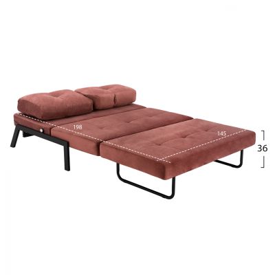 Sofa Bed Velvet Rotten Apple 2 1/2 seater HM3079.12 151x92x66cm