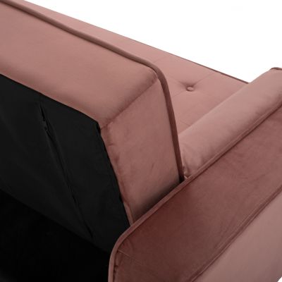 SOFA-BED SALVADOR HM3150.12 VELVET DUSTY PINK 224X88X84cm.