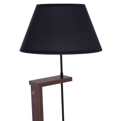 FLOOR STANDING LAMP HM7609.02 150CM WALNUT COLORED MDF, BLACK CAP