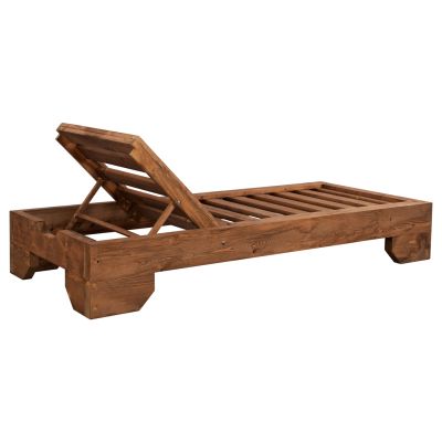 Sunbed Wooden Heavy-duty Macadonia HM5646.01 Walnut 204X77,5X29cm