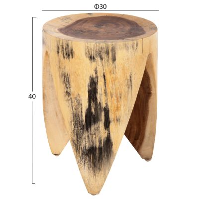 STOOL ONYX HM9755 SOLID SUAR WOOD IN NATURAL COLOR-CLAW SHAPE Φ30Χ40Hcm.