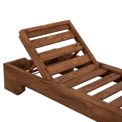 Sunbed Wooden Heavy-duty Macadonia HM5646.01 Walnut 204X77,5X29cm