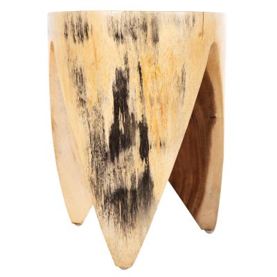 STOOL ONYX HM9755 SOLID SUAR WOOD IN NATURAL COLOR-CLAW SHAPE Φ30Χ40Hcm.