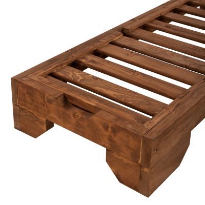 Sunbed Wooden Heavy-duty Macadonia HM5646.01 Walnut 204X77,5X29cm