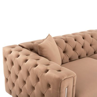 LIVING ROOM COMBO t.CHESTERFIELD MOBAR HM11935.03 BEIGE VELVET-METAL LEGS