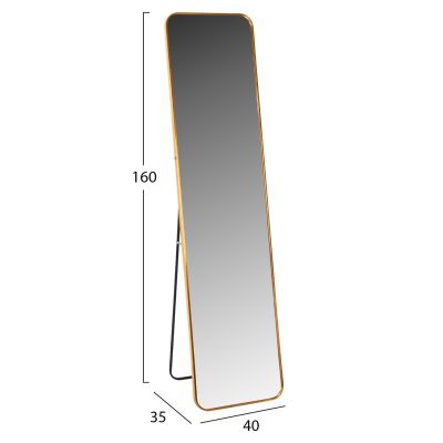 ОГЛЕДАЛО ЗА ПОД BOELY HM9577.30 АЛУМИНИЕВА РАМКА В ЗЛАТЕН ЦВЯТ 40x35x160Hcm.