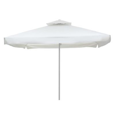 PROFESSIONAL ALUMINUM UMBRELLA HM6002 WHITE-ENHANCED VENTILATION-TELESCOPIC-4Χ4x2,95Hm