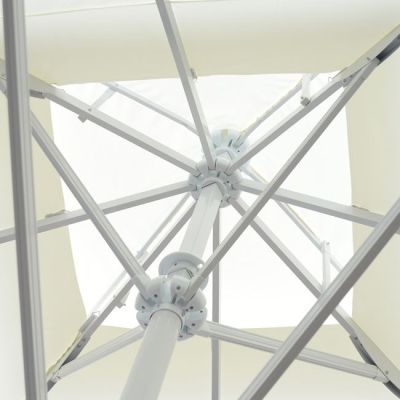 PROFESSIONAL ALUMINUM UMBRELLA HM6002 WHITE-ENHANCED VENTILATION-TELESCOPIC-4Χ4x2,95Hm