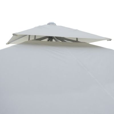 PROFESSIONAL ALUMINUM UMBRELLA HM6002 WHITE-ENHANCED VENTILATION-TELESCOPIC-4Χ4x2,95Hm