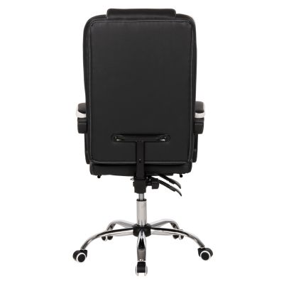 OFFICE CHAIR SEENA HM1190.02 BLACK-WHITE PU-FOLDING FOOTREST 62x65x115Hcm.