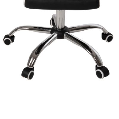 OFFICE CHAIR SEENA HM1190.02 BLACK-WHITE PU-FOLDING FOOTREST 62x65x115Hcm.