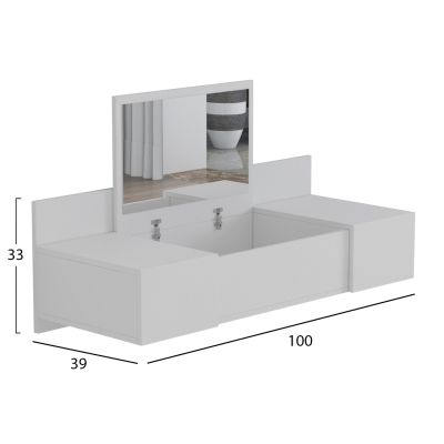 WALL MOUNTED DRESSING TABLE LINDE HM8960.11 MELAMINE IN WHITE 100x39x33Hcm.