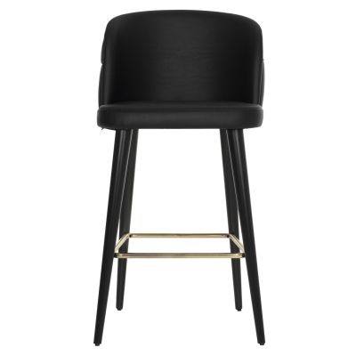 BAR STOOL MARCELLO PROFESSIONAL HM9280.41 PU BLACK WOODEN 50x58x100Hcm.